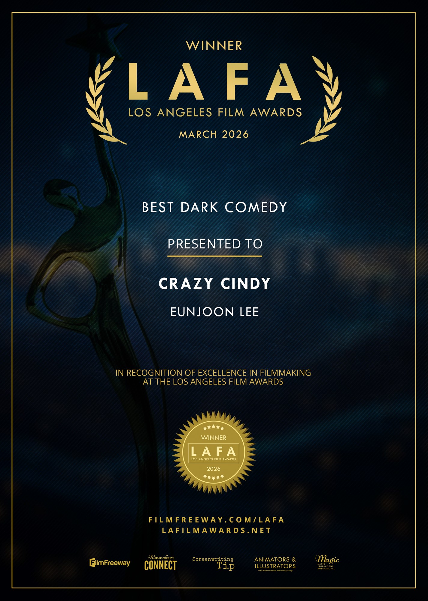 LAFA Winner certificate