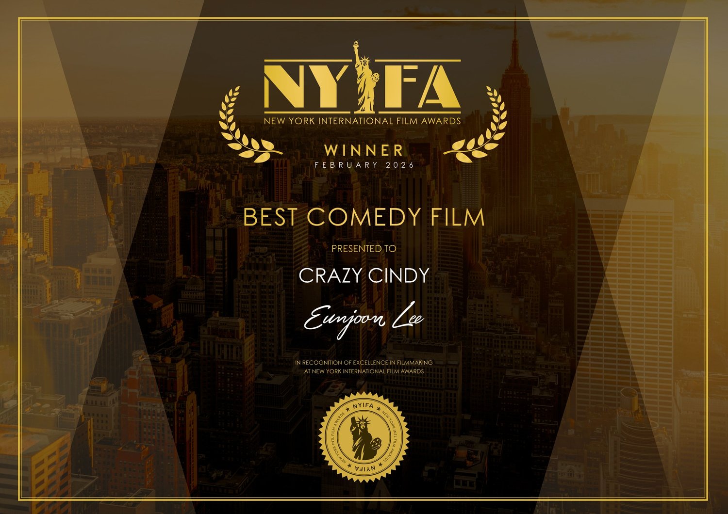 NYIFA Best Comedy Film — February 2026