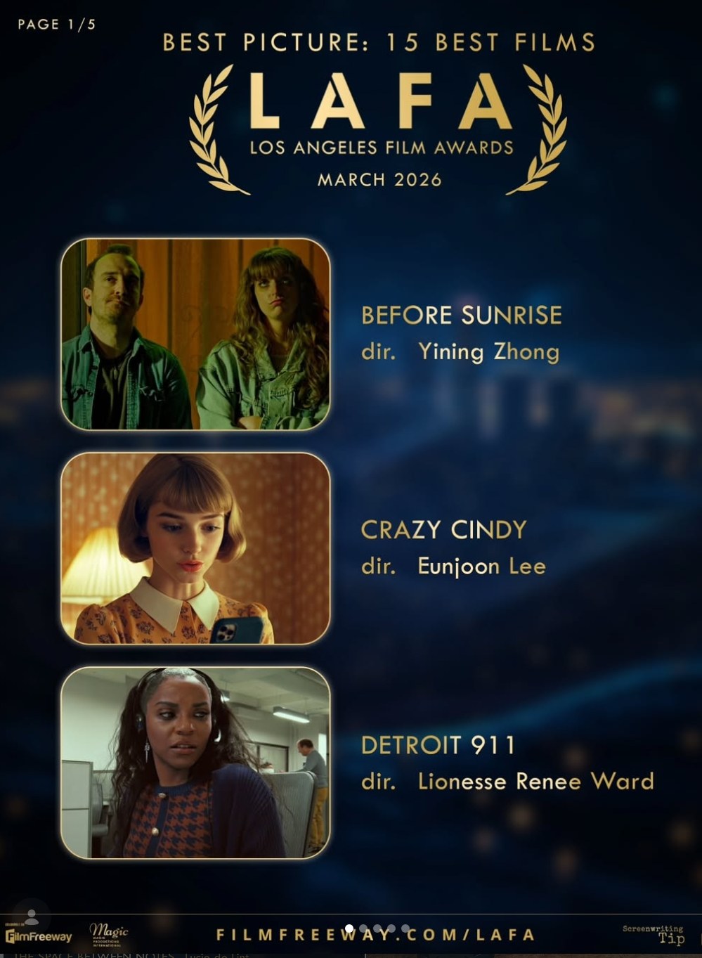 LAFA Top 15 Best Picture selection